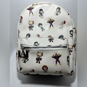 White -My Hero Academia backpack for kids 11x9x4
